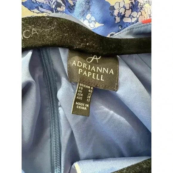 Adianna Papell Blue Blush Pink Faux Wrap Dress Size 8 Workwear, cocktail wedding - Picture 8 of 8